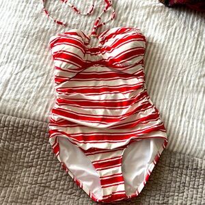 Michael Kors Logo Ring Halter Swimsuit